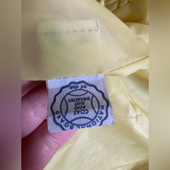 Vintage dress and coat set yellow spring textured puffer bright unique - Picture 8 of 8